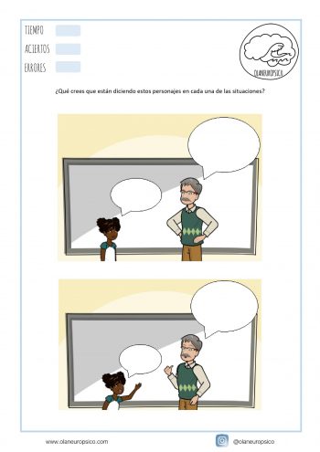 ¿Qué están diciendo estos personajes? – Colegio